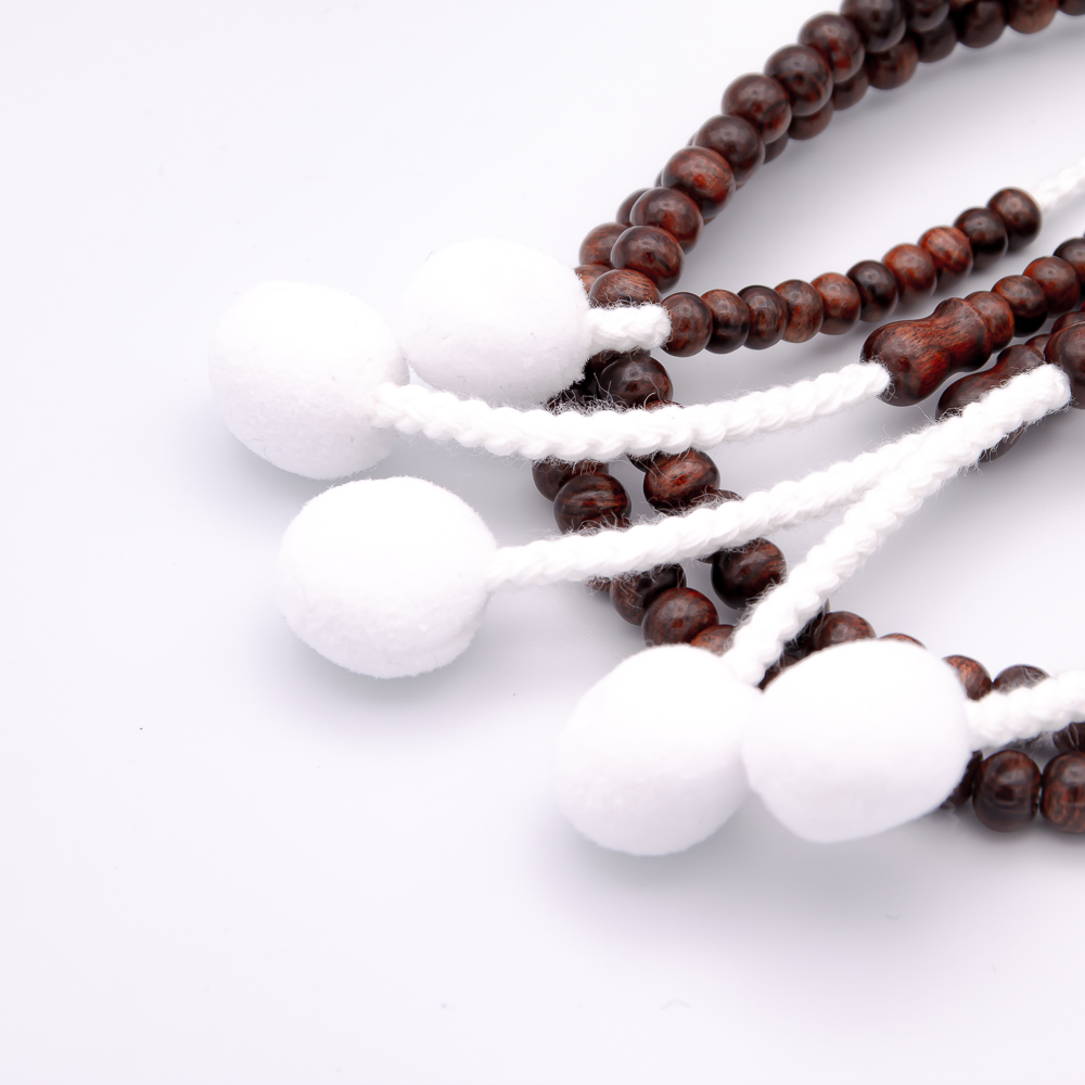 栴檀 八葉蓮華彫り 数珠 尺2寸（特大・男性向け） 木 綿房 創価学会